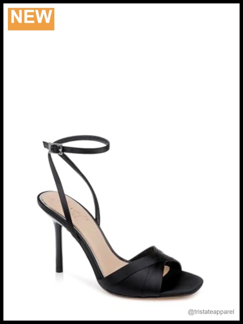 Satin Stiletto Heeled Sandals Formal Ankle Strap Slide